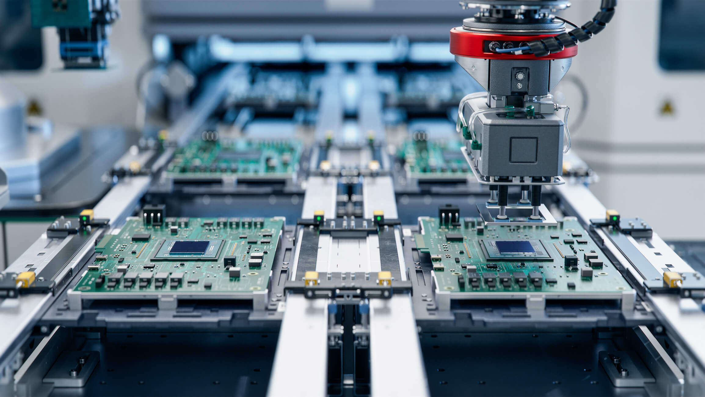 Pcb Assembly Process With Component Being Installed